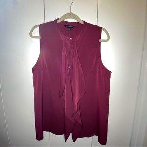 Banana Republic Maroon Button Up Sleeveless Blouse